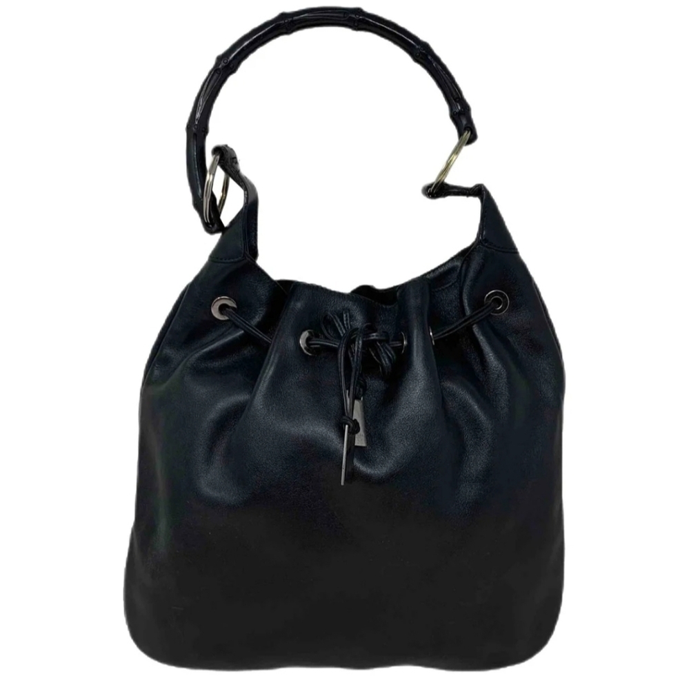 GUCCI LEATHER BAMBOO BAG
